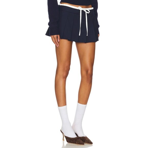 LIONESS Dynasty Mini Skort in Navy Blue Skirt - Picture 2 of 5